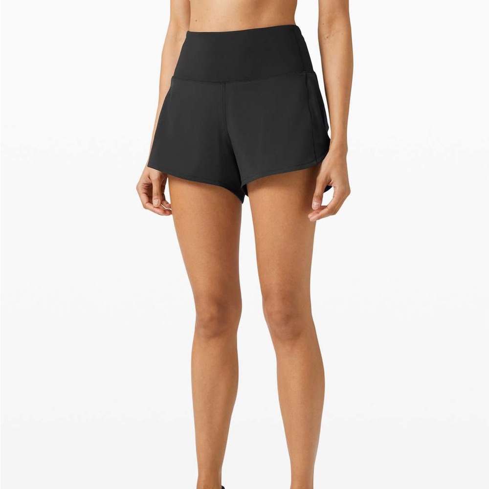 lululemon speed up shorts hi-rise 4” - black size 6